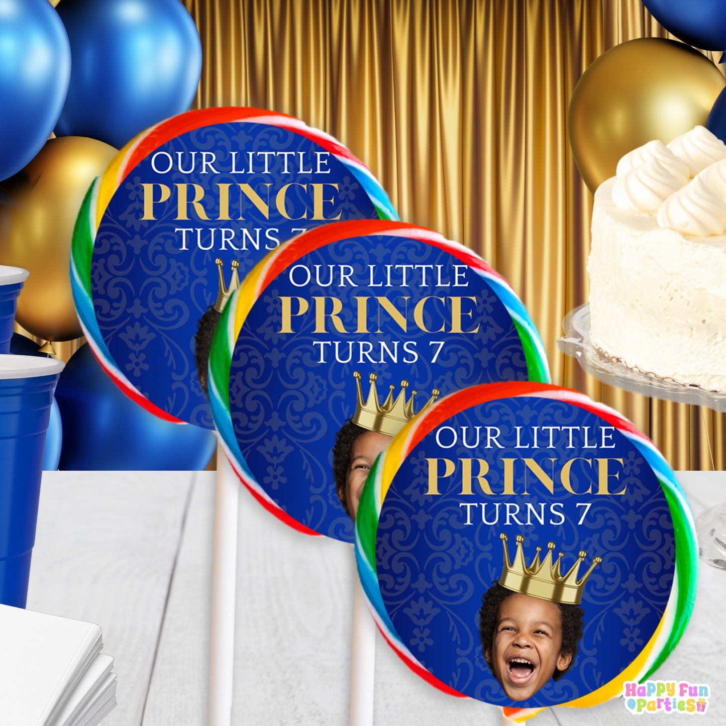 Personalized Royal Stickers | Custom Prince Party Favor Labels