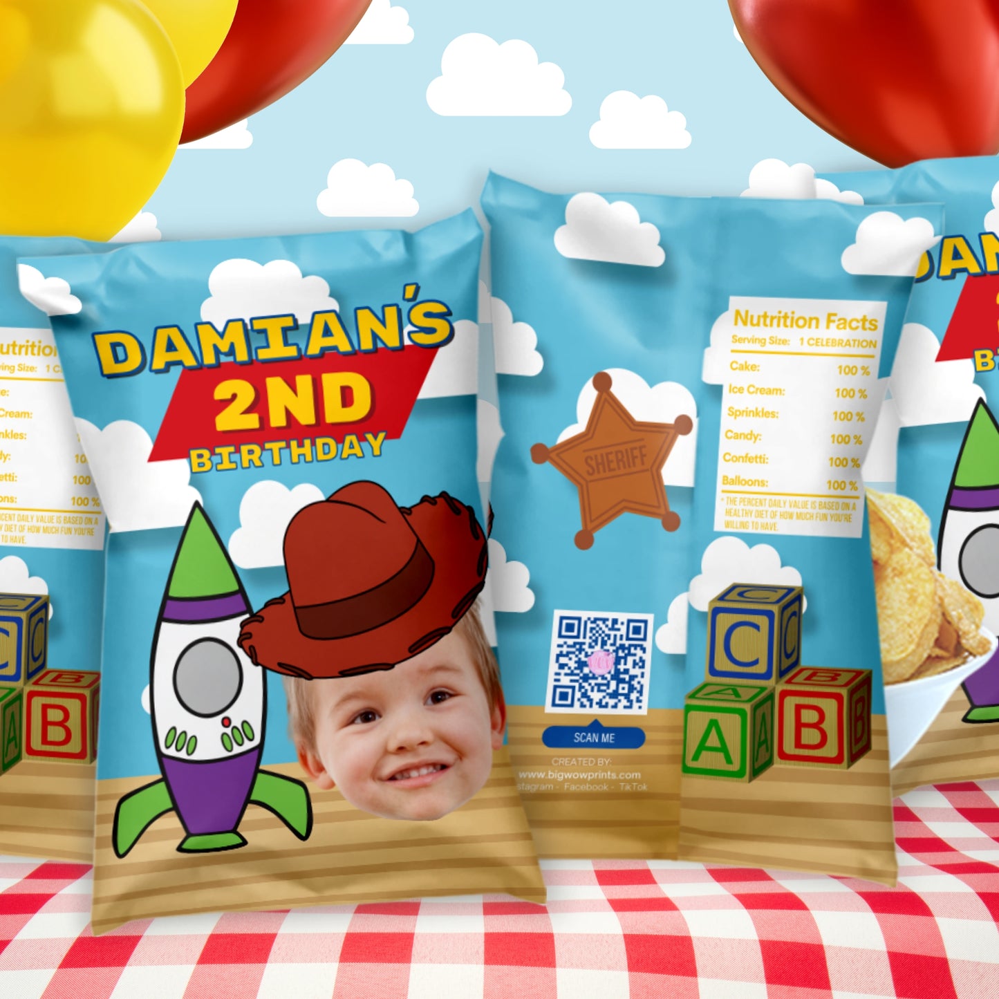 Personalized Toy Inspired Party Favors | Two Infinity 2nd Birthday Decor| Digital Download