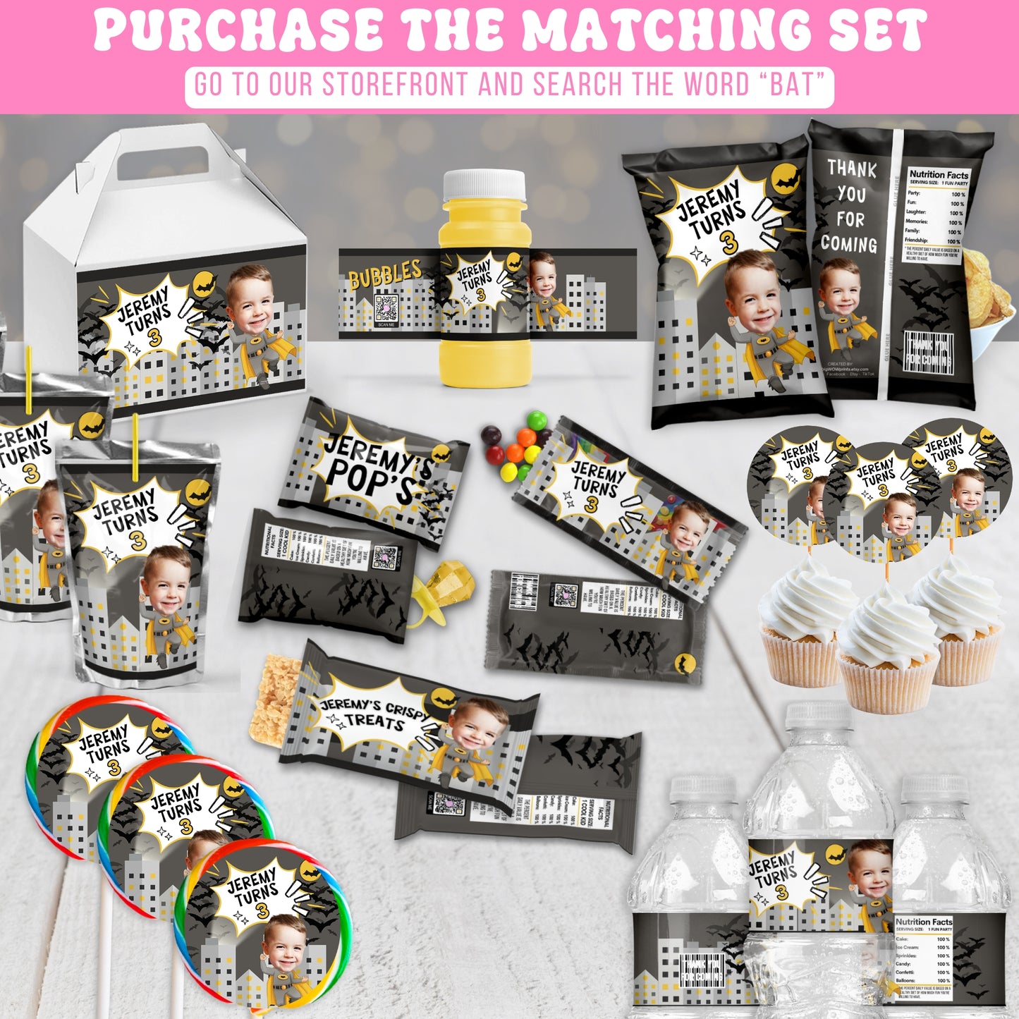 Urban Hero Juice Pouch Labels | Personalized Superhero Party Favor Stickers
