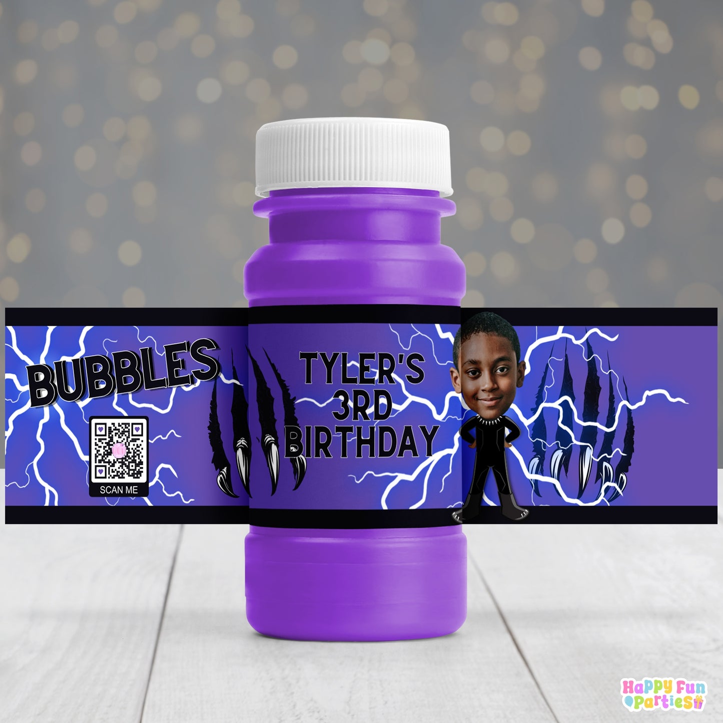 Personalized Hero Bubble Bottle Labels | Superhero Party Stickers