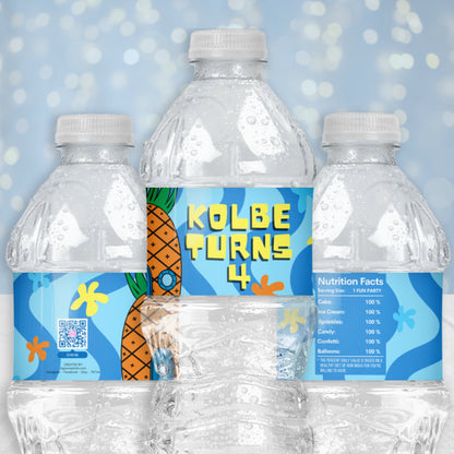 Personalized Tropical Pineapple Birthday Supplies | Pool Party Luau Party Favors | Digital Download