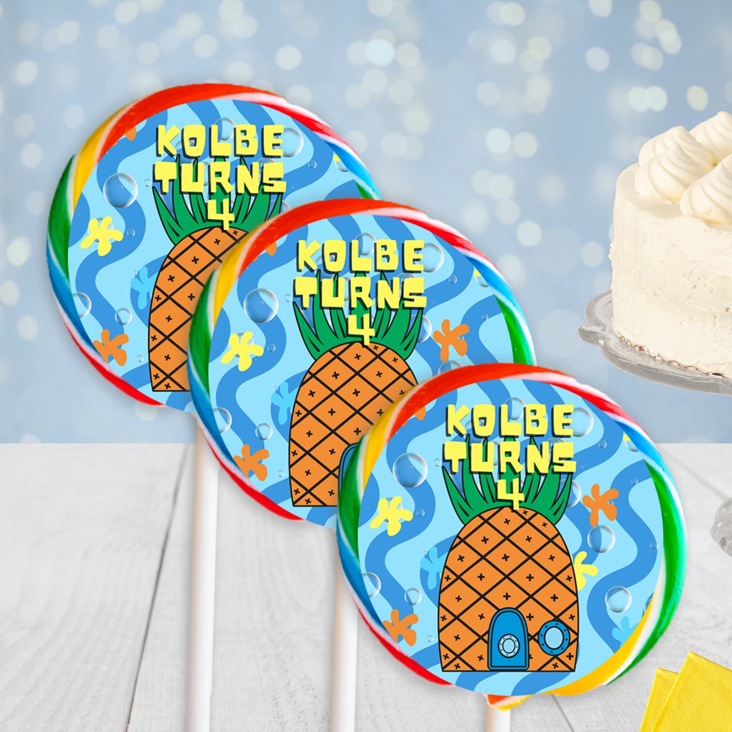 Personalized Tropical Pineapple Birthday Supplies | Pool Party Luau Party Favors | Digital Download