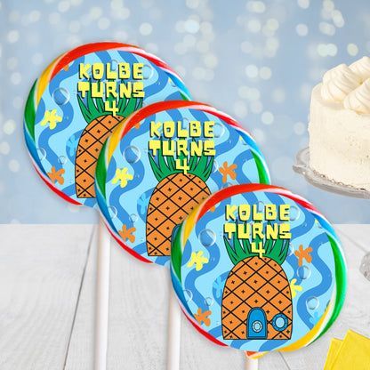 Personalized Tropical Pineapple Birthday Supplies | Pool Party Luau Party Favors | Digital Download